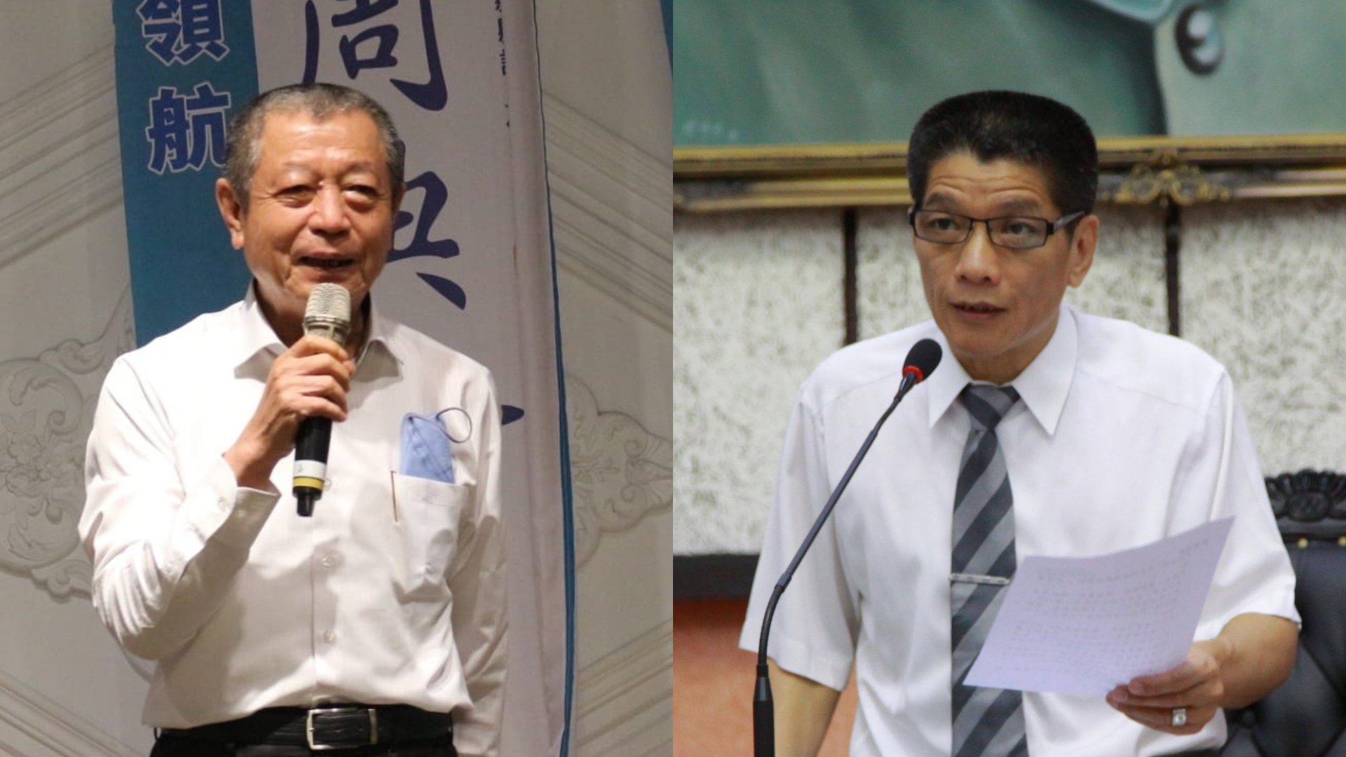 「挺郭派」屏東縣議長周典論(左)、南投縣議長何勝豐(右)對於是否幫忙連署態度不一。翻攝兩人臉書
