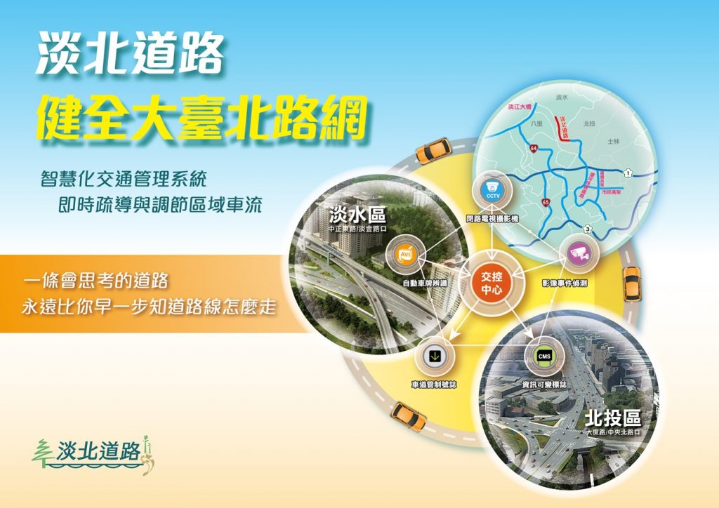 雙北市已超前佈署在淡北道路周邊路段建置交通管理路網,運用運輸科技及時監控車流狀況。(圖/新北市政府提供)