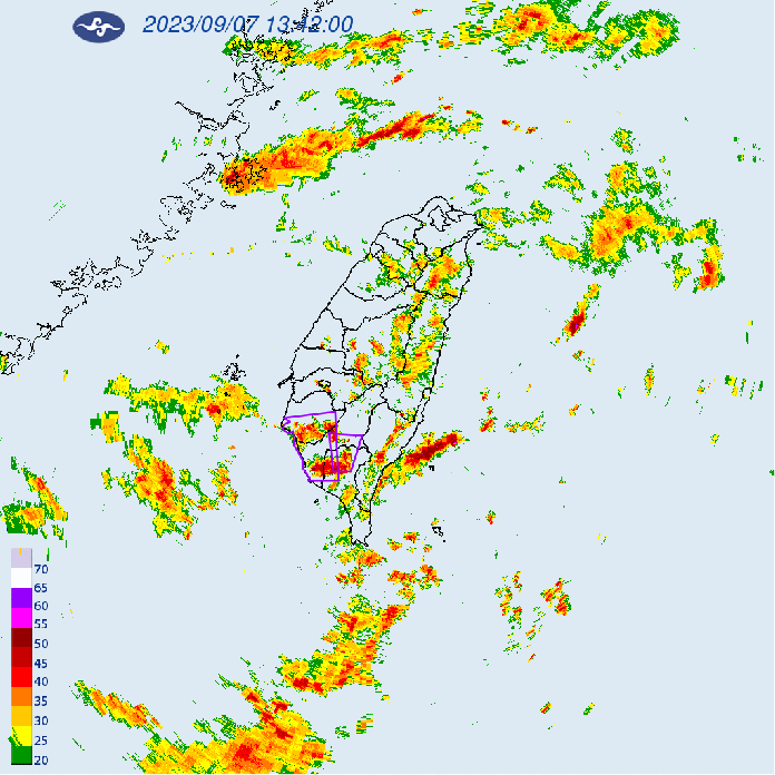 中央氣局針對高屏地區發布大雷雨即時訊息 57 中央氣象局 大雷雨