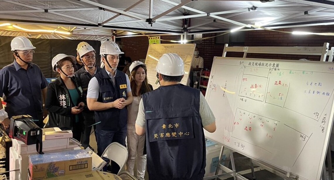 趕赴大直街94巷1弄了解房屋傾斜處置情形 蔣萬安強調以市民安全為首要考量
