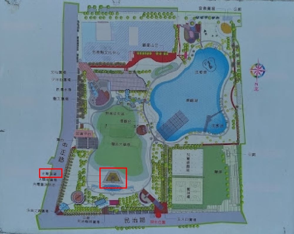 《圖說》南瀛綠都心公園，光電頂罩位置，摘自Google網。