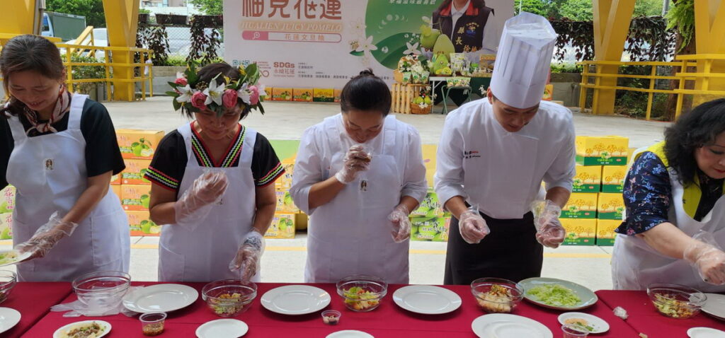 花蓮縣政府為推廣花蓮文旦柚,在臺北希望廣場舉行2023花蓮文旦記者會