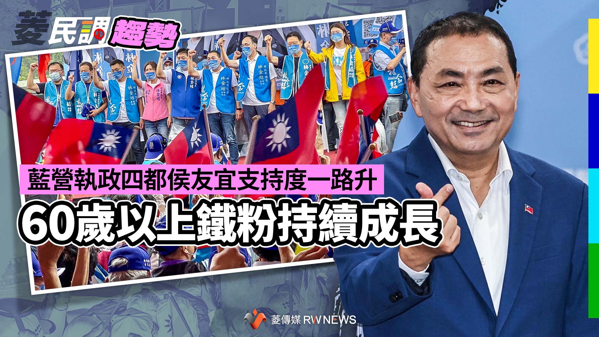 菱民調趨勢3／藍營執政四都侯友宜支持度一路升　60歲以上鐵粉持續成長
