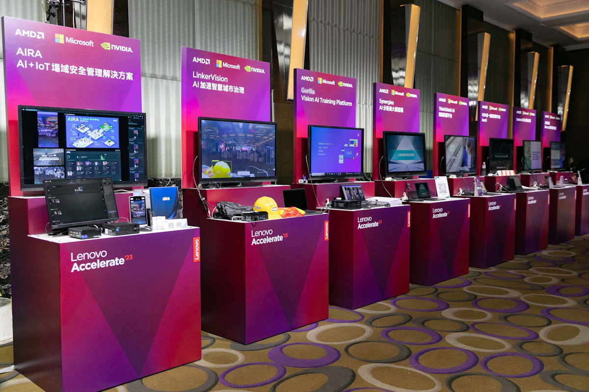 【新聞照片4】Lenovo 攜手ISV(獨立軟體供應商)展出台灣AI新創視覺運算技術與數據應用,推動企業IT部門發揮最大技術潛力,達成業務目標。