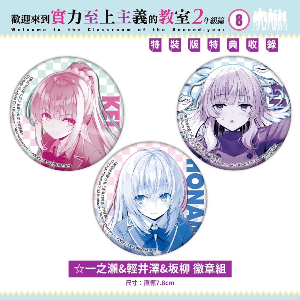 《歡迎來到實力至上主義的教室2年級篇 (8)》特裝版_徽章組