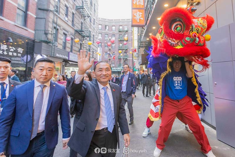 侯友宜在僑社演講強調,新總統若無法讓台海安定,這是美國是不願樂見的。圖/取自侯友宜臉書
