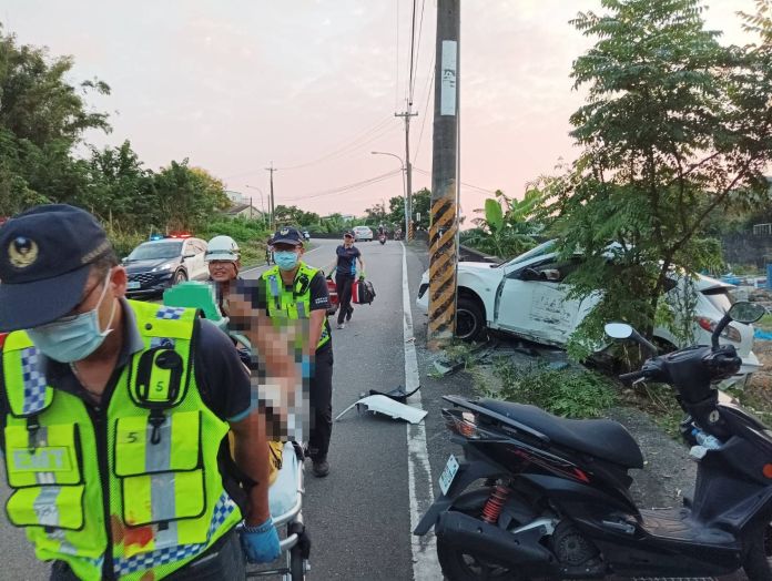 (自撞救護片)駕車自撞電線桿 男子當場無生命跡象送醫不治 64 | 社會 社會 記者爆料網