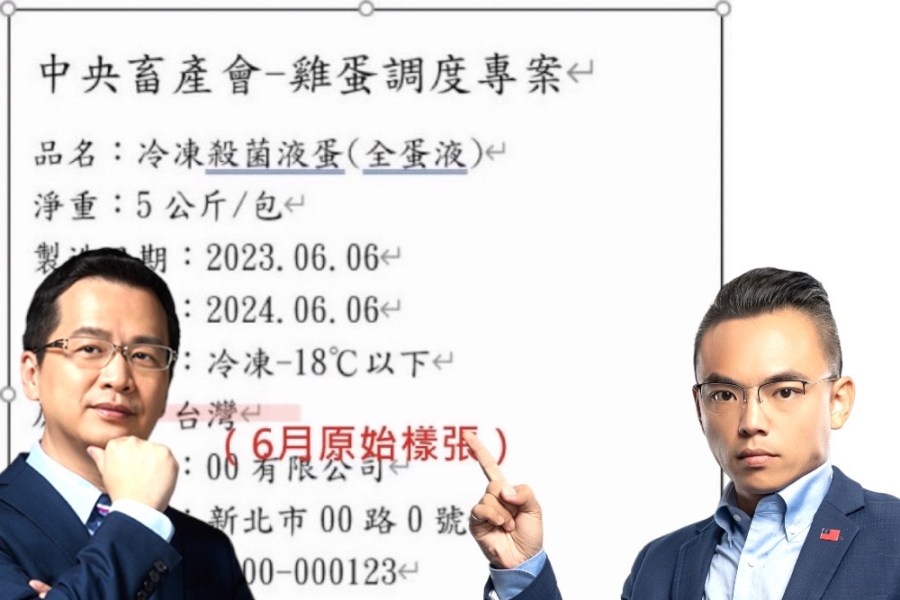 進口蛋製液蛋標示台灣 洪孟楷斥農業部、畜產會犯法 羅智強告陳吉仲 241 照片來源:合成洪孟楷及羅智強臉書照片