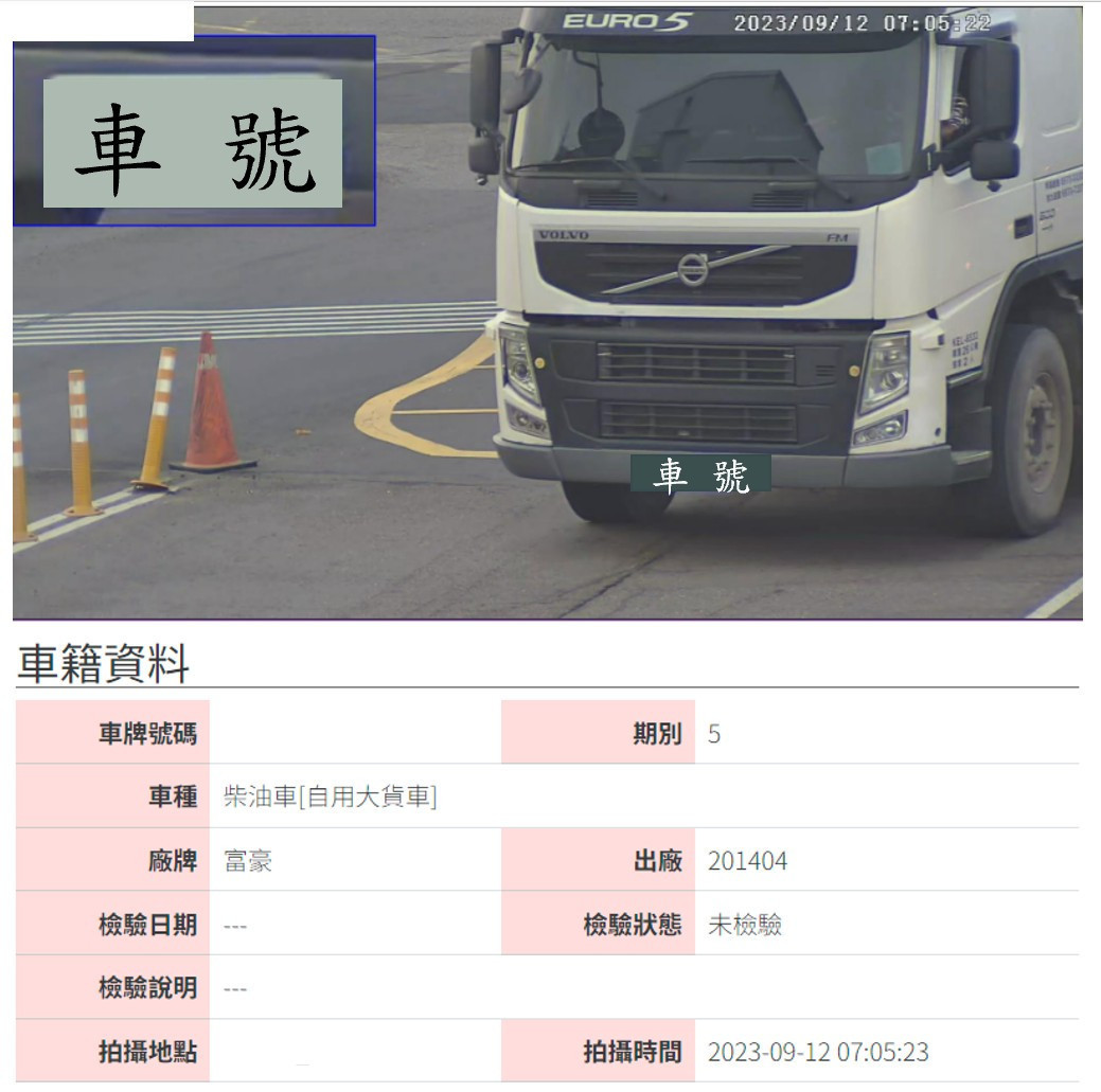 臺中港7處主要管制站自動化車牌辨識系統設置作業,掌握進入港區車輛,後續將定期自科技執法系統平台勾稽篩選違規車輛,匯出違規照片佐證資料作為後續裁處依據。(圖/臺中市政府環境保護局)