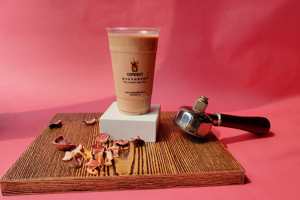 COMEBUY玫瑰普洱系列,玫瑰普洱奶茶芬芳醇厚茶香滿溢