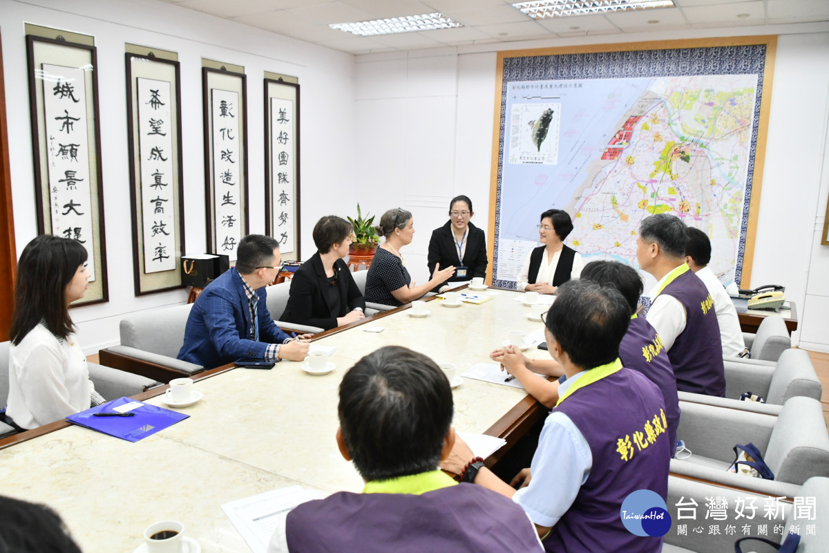 AIT處長孫曉雅訪彰縣府,王惠美倡議深化雙方產業合作。圖/彰化縣政府提供