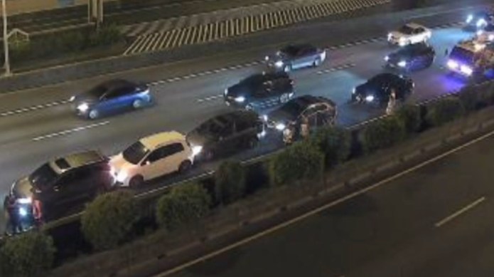 1北上303Ｌ發生5輛車相撞的連環車禍。民眾提供 | 社會 社會 記者爆料網