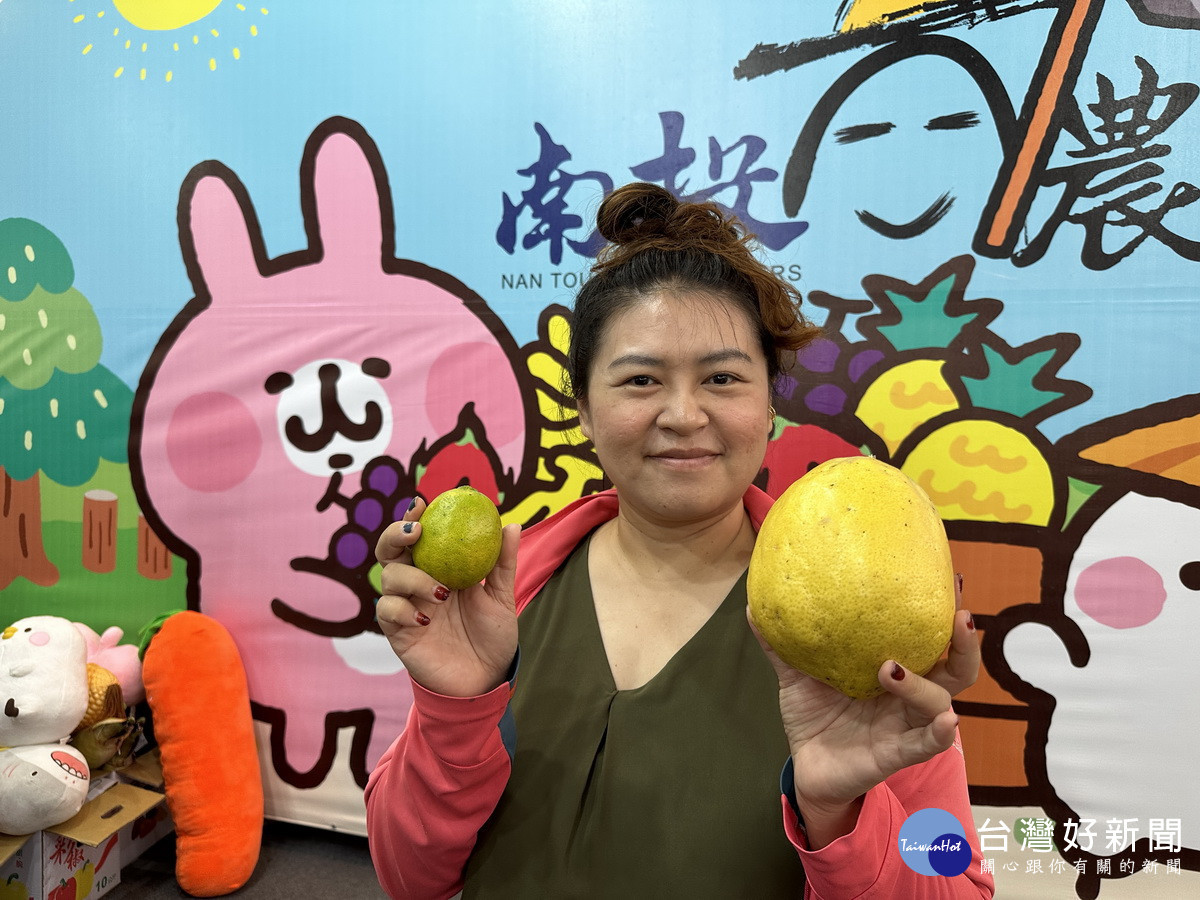 巨大檸檬堪比柚子。(記者扶小萍攝)
