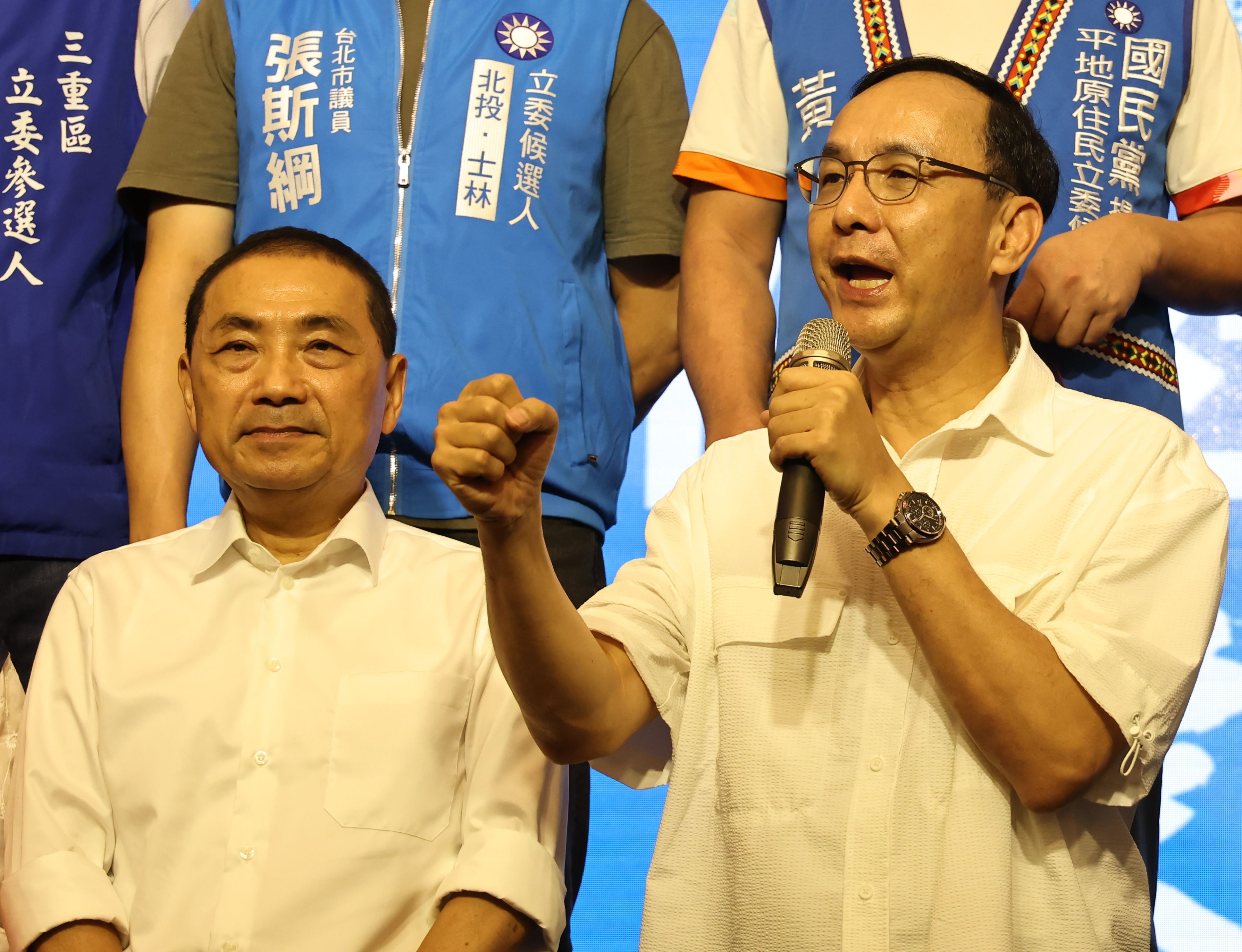 朱立倫(右)12日表示,出任國民黨副主席其實是「韓國瑜主動提的」。資料照片/林啟弘攝