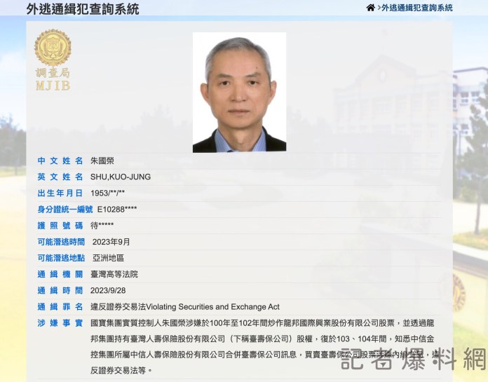 啟動跨國司法互助 調查局公告追緝朱國榮 58 2023 10 13 下午3.40.38 scaled | 社會 社會 記者爆料網