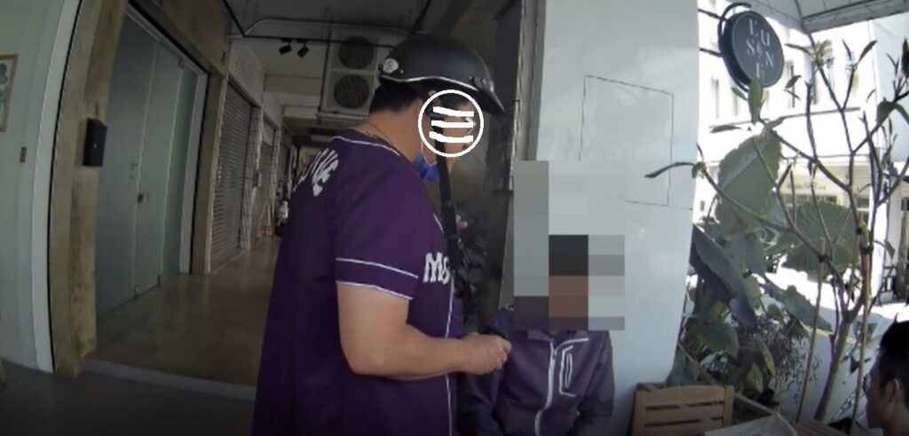 ▲圖說:蔡姓車手現身向被害人收取投資詐騙款項,遭警方埋伏緝獲 (圖/台中市政府提供)