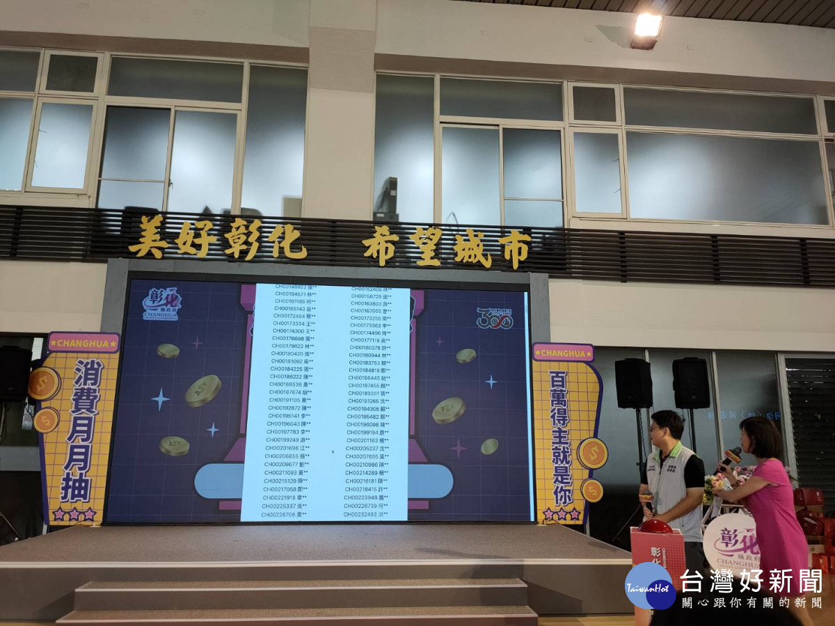 「2023彰化GO購」消費抽獎活動,今(16)日上午舉行第3次直播抽獎。圖/記者鄧富珍攝