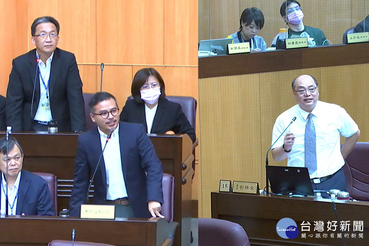針對捷運綠線G12、G13A周邊土地開發範圍檢討重新規劃案,桃園市議員劉勝全質詢都發局長江南志。<br /><br />