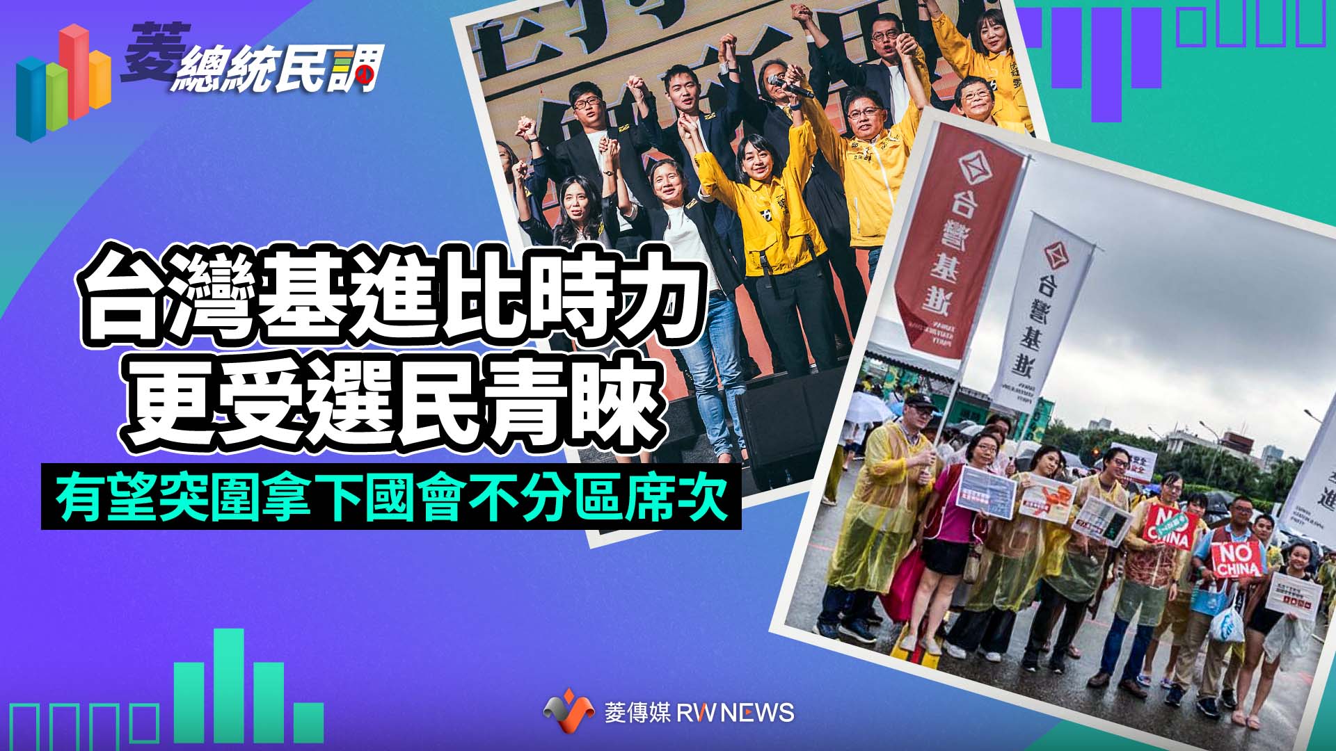 菱總統民調3/台灣基進比時力更受選民青睞 有望突圍拿下國會不分區席次