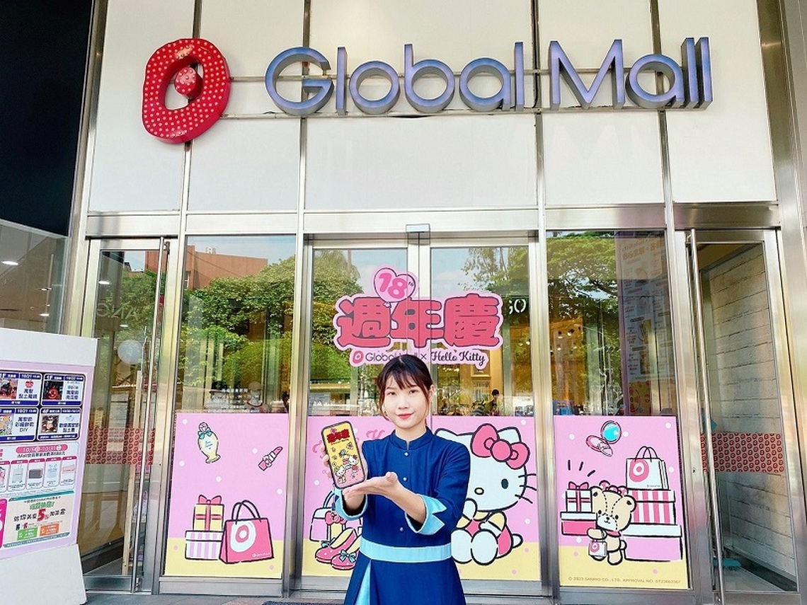 Global Mall屏東市週年慶合作Hello Kitty  第二波加碼再推超萌聯名會員禮、點數兌好禮