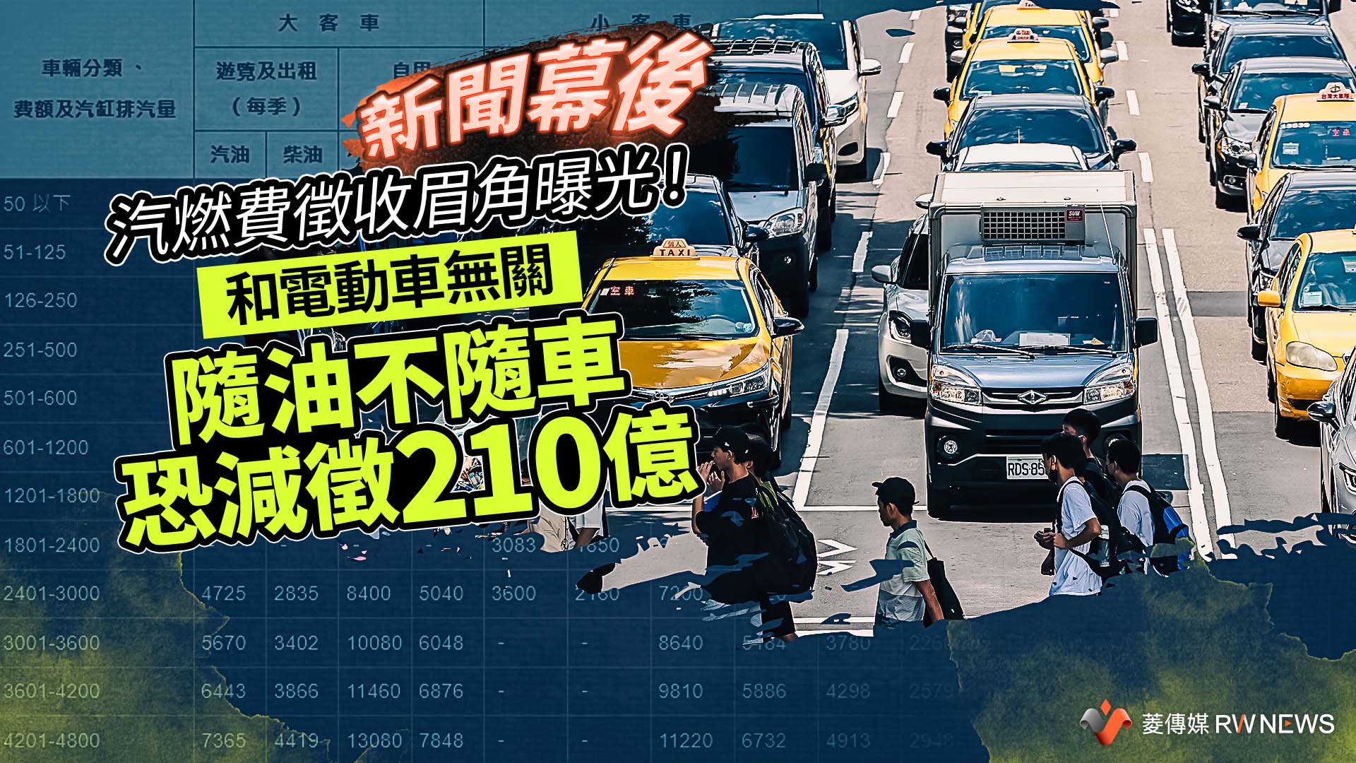 新聞幕後/汽燃費徵收眉角曝光!和電動車無關 隨油不隨車恐減徵210億