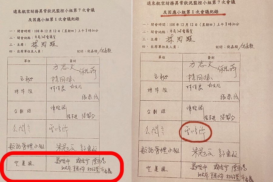 【遠航會議疑雲3-2】2時2地相同簽名　璩美鳳質疑事後加工 225