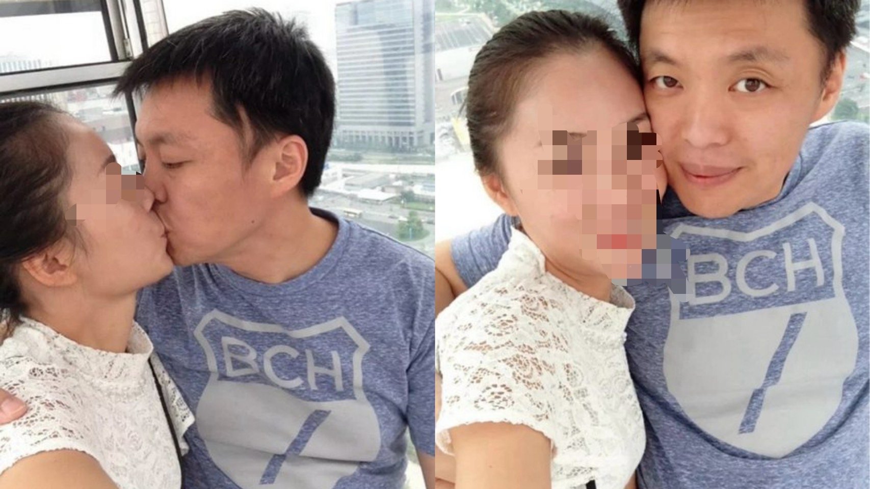 民進黨立委趙天麟(藍衣者)和疑似中國籍張姓女子在摩天輪上的自拍遭流出,被發現地點在東京。翻攝網路