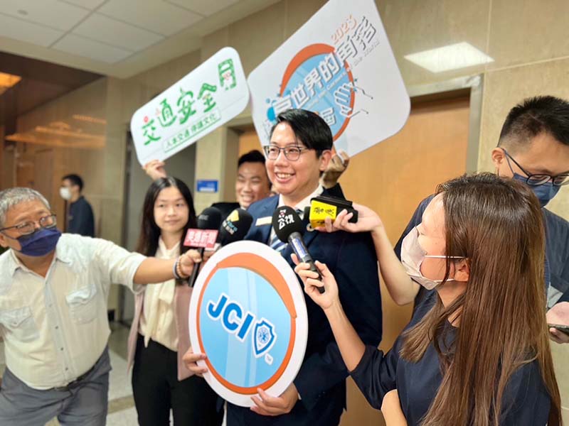 青商會總會長林鼎鈞,活動現場受訪。(圖/業者提供)
