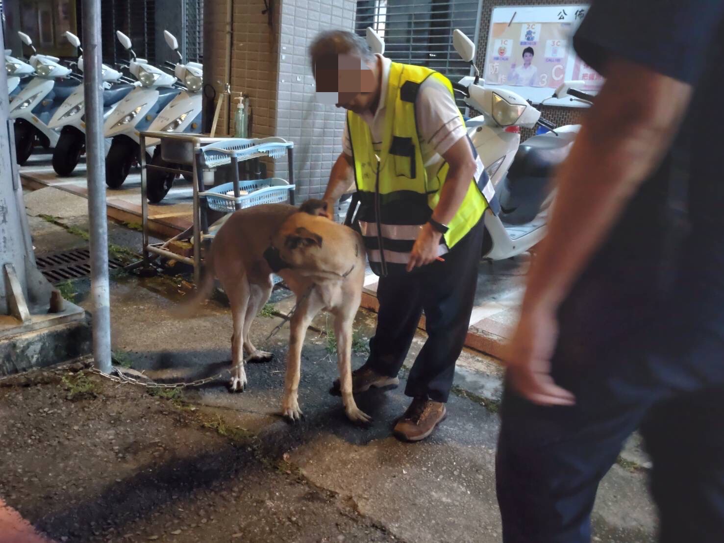 在派出所員警和動保處的協助下，成功協助狗狗與主人團聚。（圖/記者江雁武翻攝）