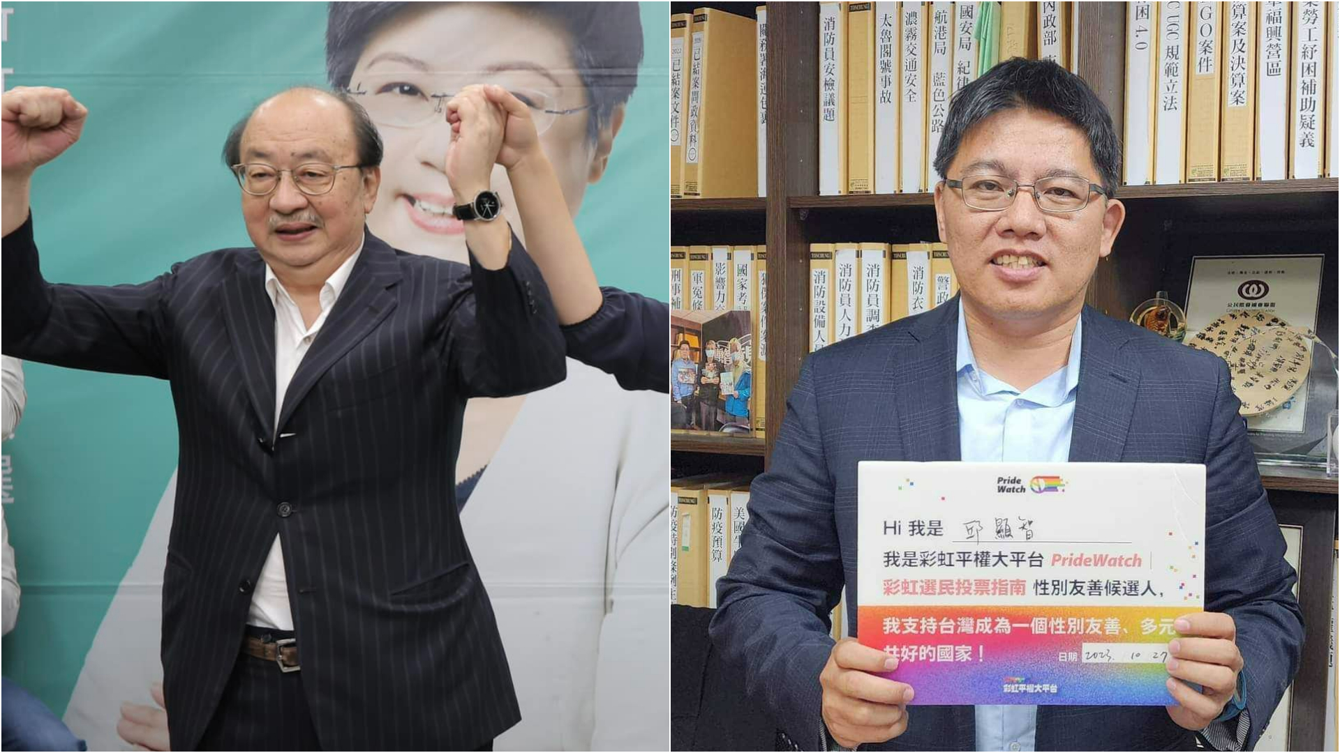 民進黨立委柯建銘(左)批時代力量立委邱顯智(右)浮濫提案,邱顯智回擊因為柯只會護航他才要這麼累提很多案。翻攝柯建銘、邱顯智臉書
