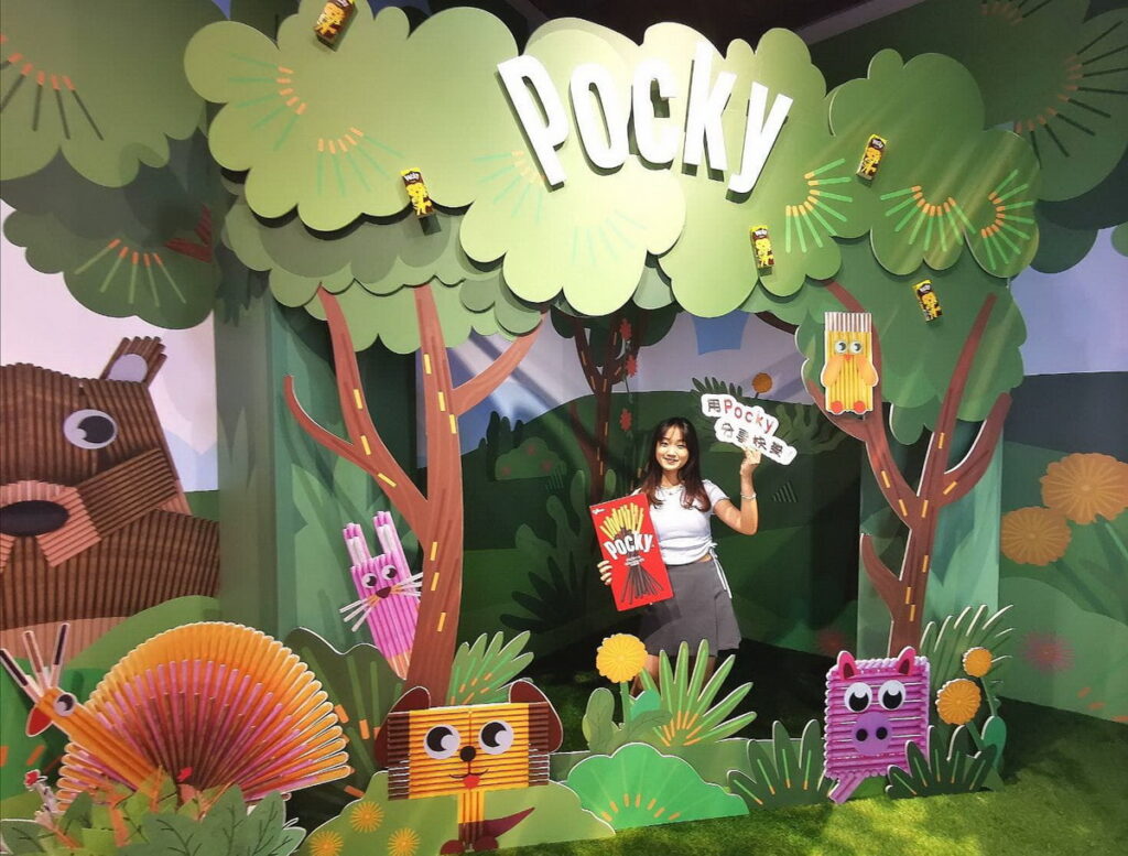 「魔幻花園」裡藏著可愛 Pocky餅乾棒造型可愛小動物(照片提供:格力高台灣)