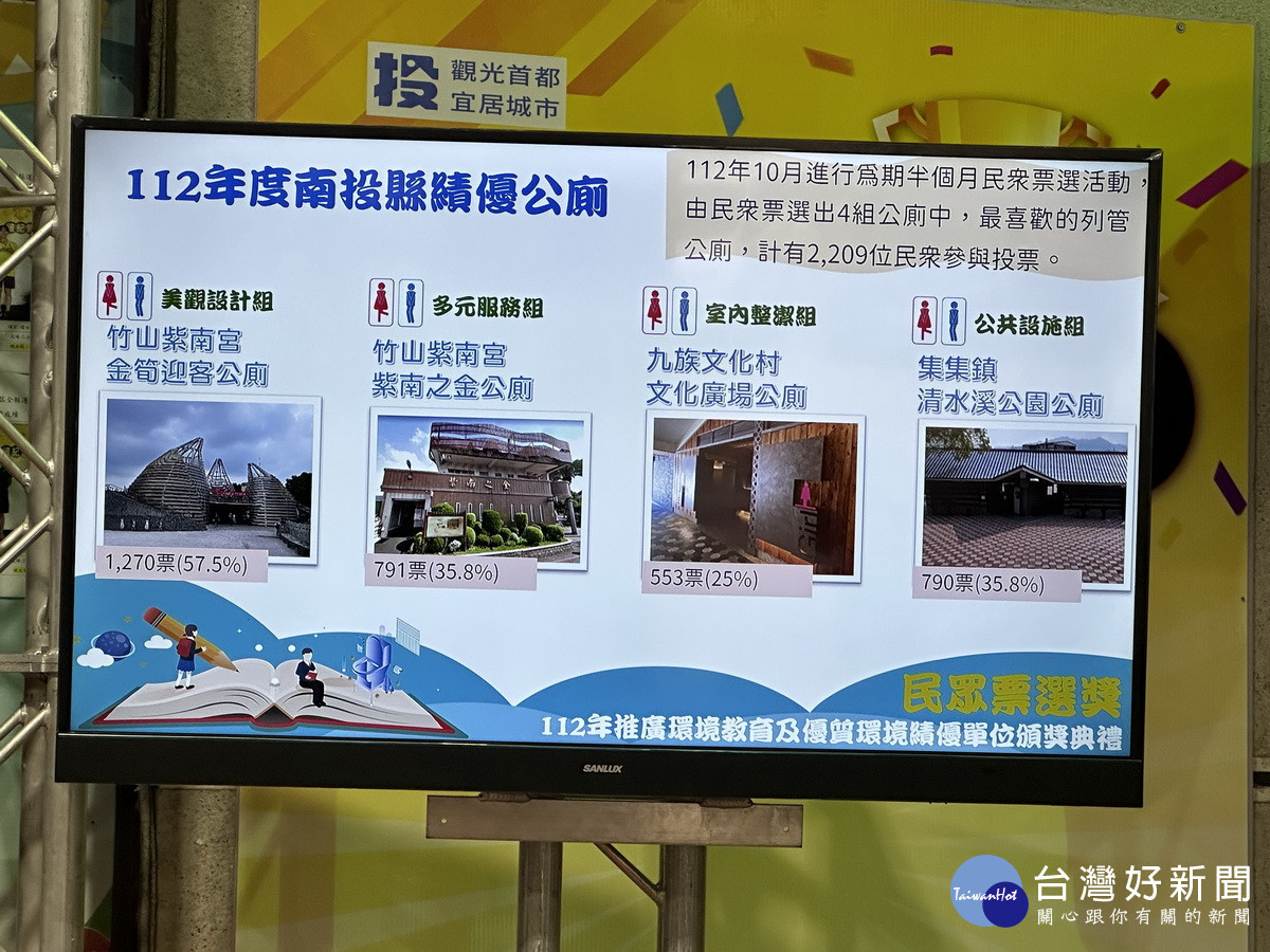 績優公廁並經民眾票選。(記者扶小萍攝)