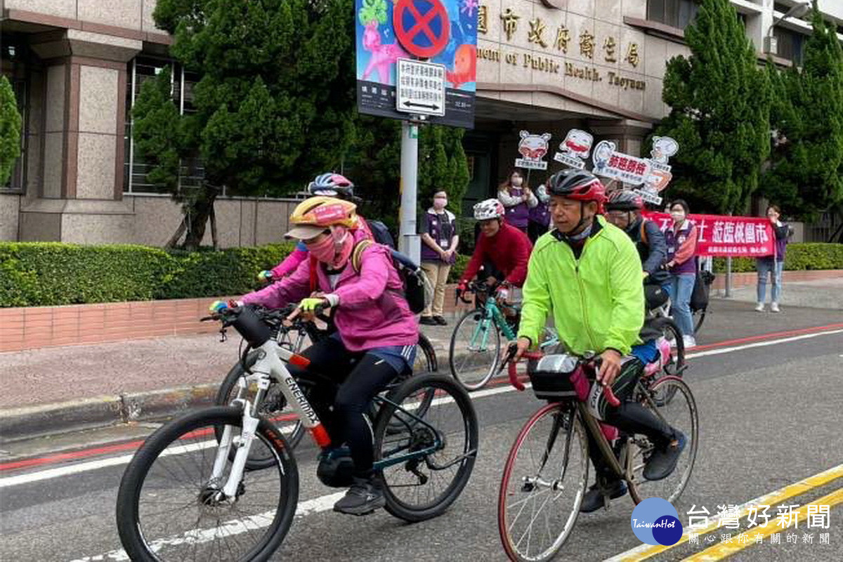 台灣抗癌協會2023「不倒騎士.騎出生命」單車環臺抵達桃園。