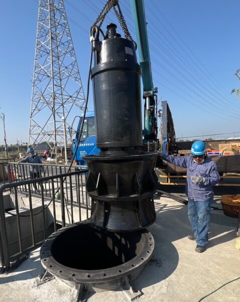 潭底抽水站汰換下3CMS抽水機整修延壽 增設於五甲尾滯洪池擴大抽水能量