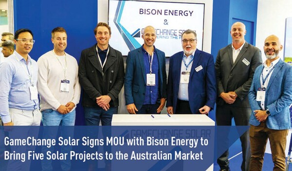 GameChange Solar 與 Bison Energy 簽署諒解備忘錄,將五個太陽能項目引入澳洲市場