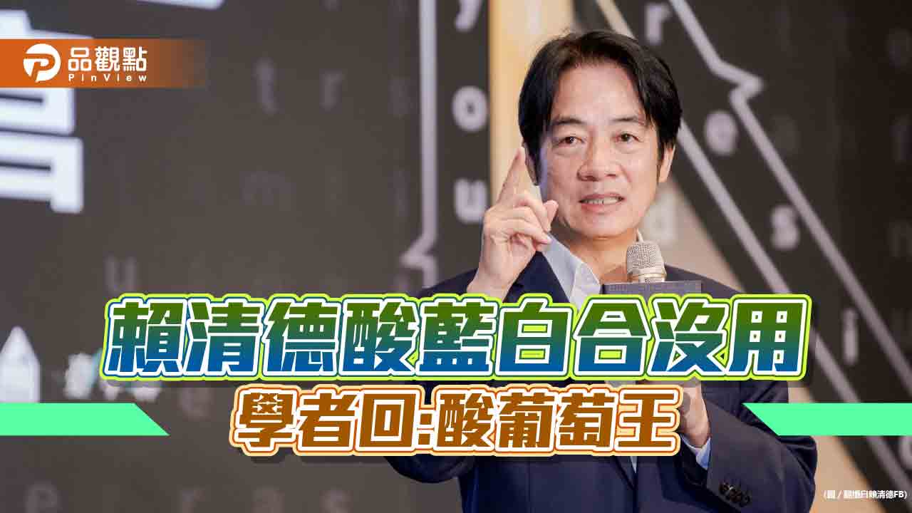 賴清德批政治沒有負負得正,學者回:可以下架民進黨