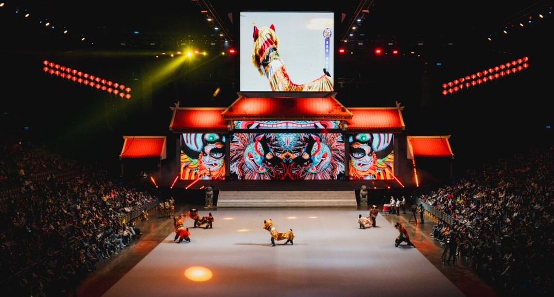 2023高雄戲獅甲嗨翻高雄巨蛋 30多組藝陣匯演 觀眾直呼過癮 國際對決 獅王大戰明天登場