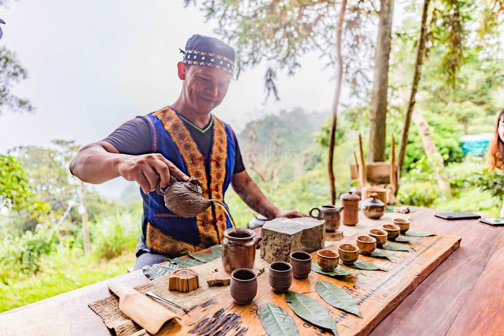 寶山拿普原生茶有機茶園,由謝國華茶師帶領民眾體驗原生山茶。 圖:交通部觀光署茂林國家風景區管理處/提供
