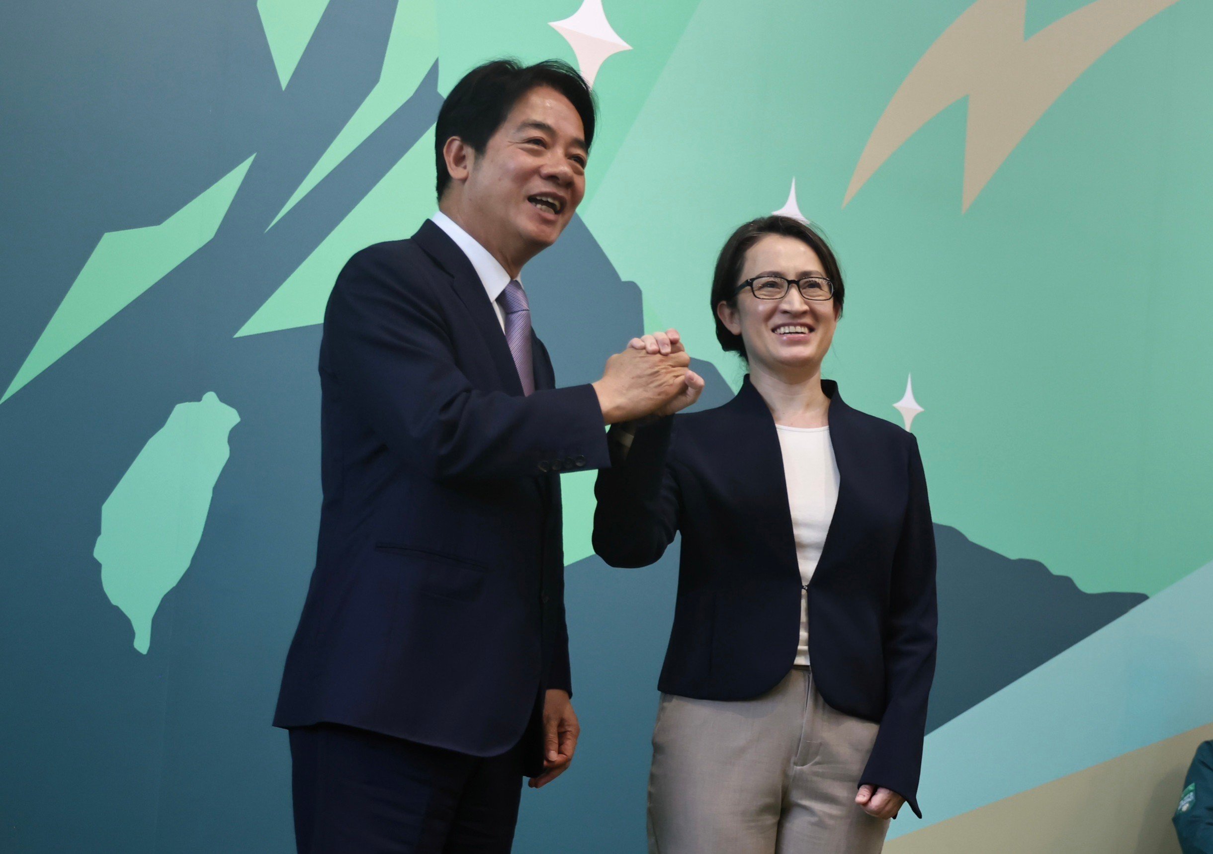 民進黨總統參選人賴清德20日公布副手蕭美琴。林啟弘攝