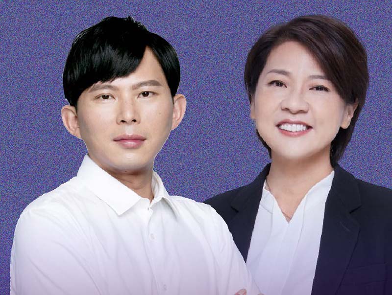 民眾黨總統參選人柯文哲競選總幹事黃珊珊(右)、前立委黃國昌(左)打頭陣,分列不分區第1、2名。圖/取自Facebook
