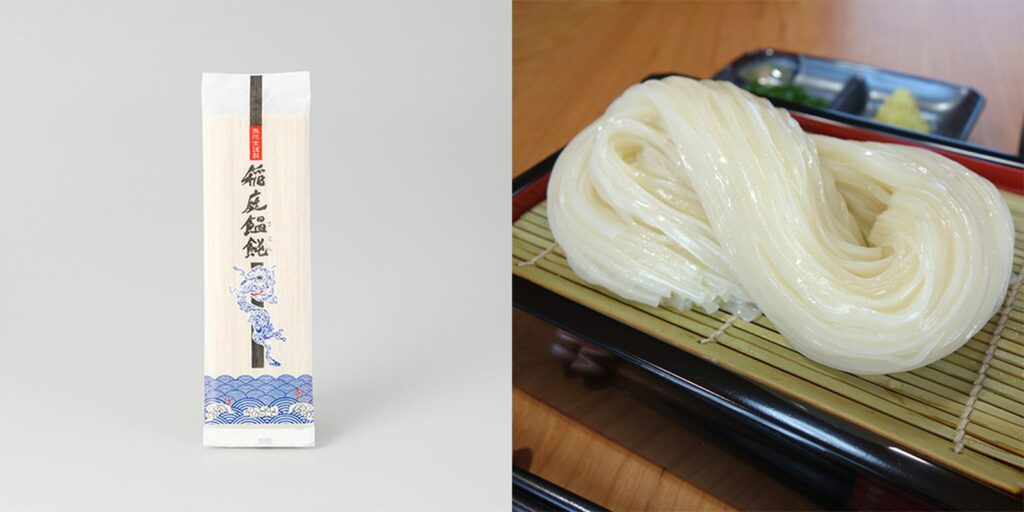稻庭烏龍麵型狀細扁,口感Q彈,為天皇御用聖品(秋田縣府提供)