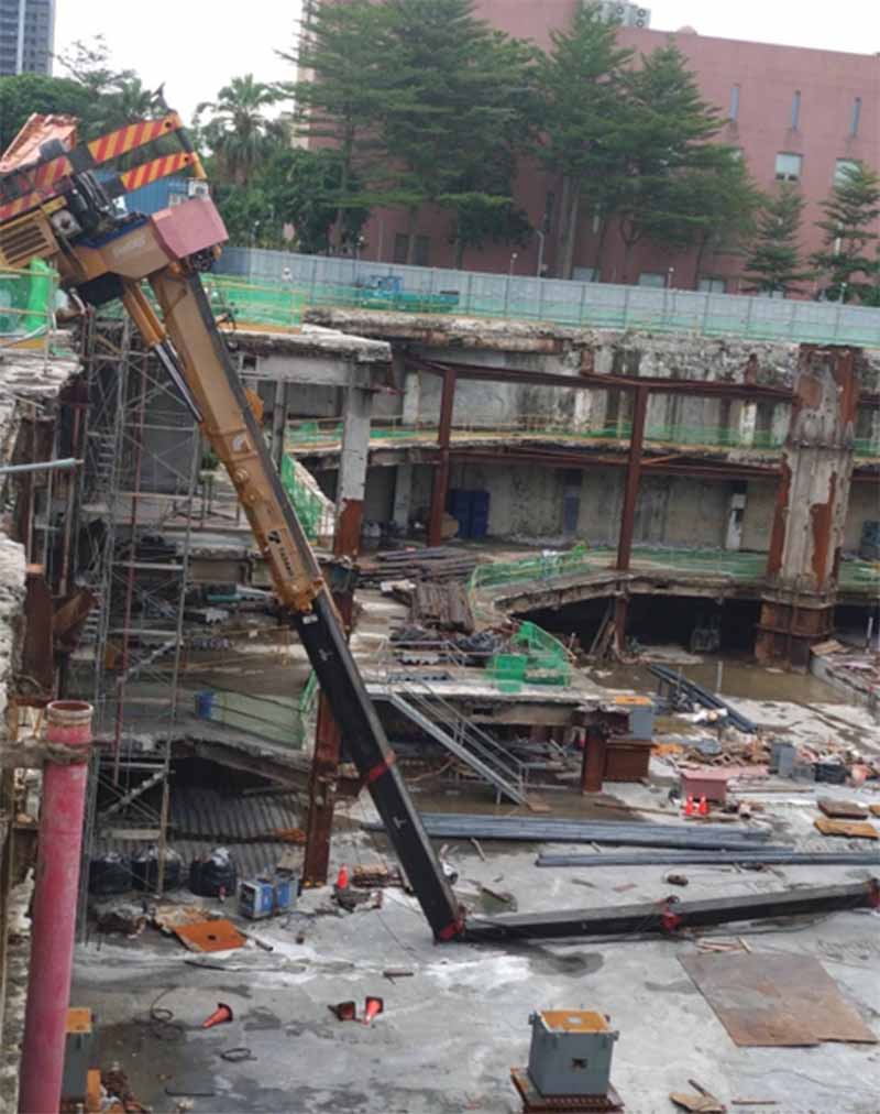 吊車超吊易傾倒。圖/台北市政府