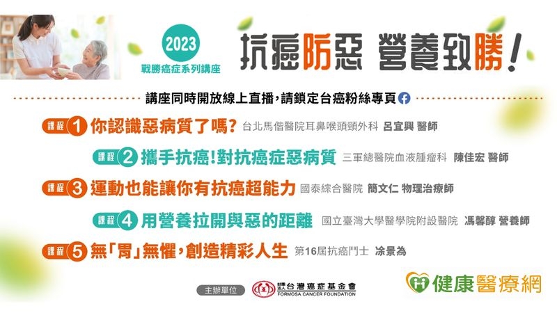 癌友申請營養品補助,六成竟達「惡病質」標準!台癌邀:抗癌防惡