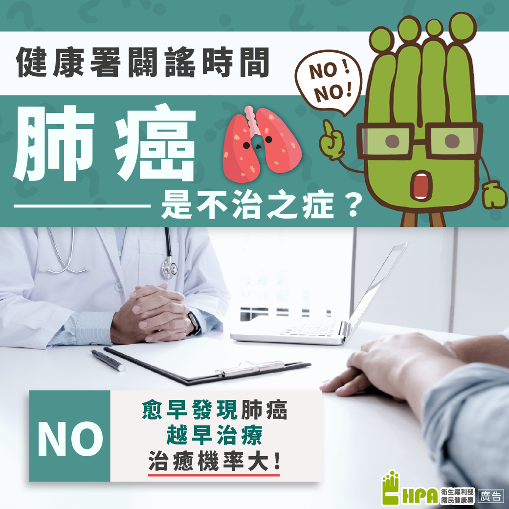肺癌是不治之症嗎?NO~(圖:衛福部國健署)