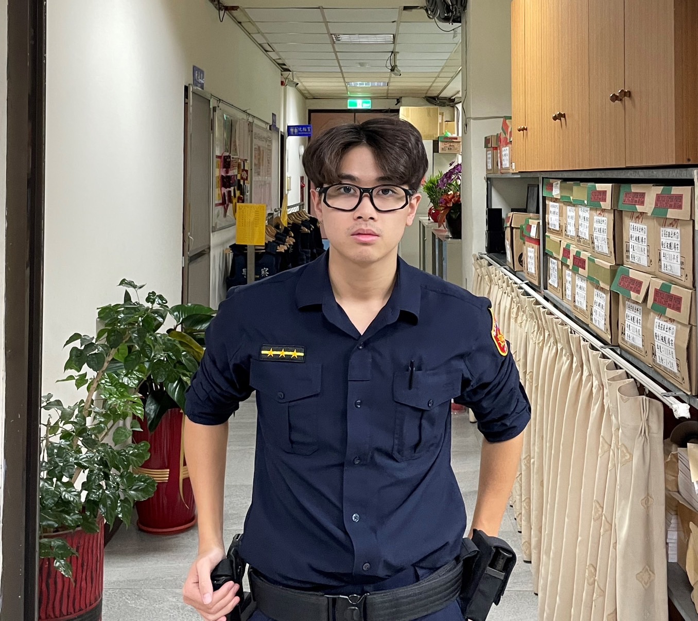 北投分局長安派出所警員陳宗岳。(記者薛秀蓮翻攝)