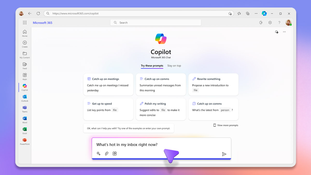 【新聞圖片一】微軟於 11 月正式推出 Copilot For Microsoft 365 企業版,同時亦發布 Microsoft 365 Chat,協助企業以 Ai 賦能各式工作環節,塑造全新工作型態。