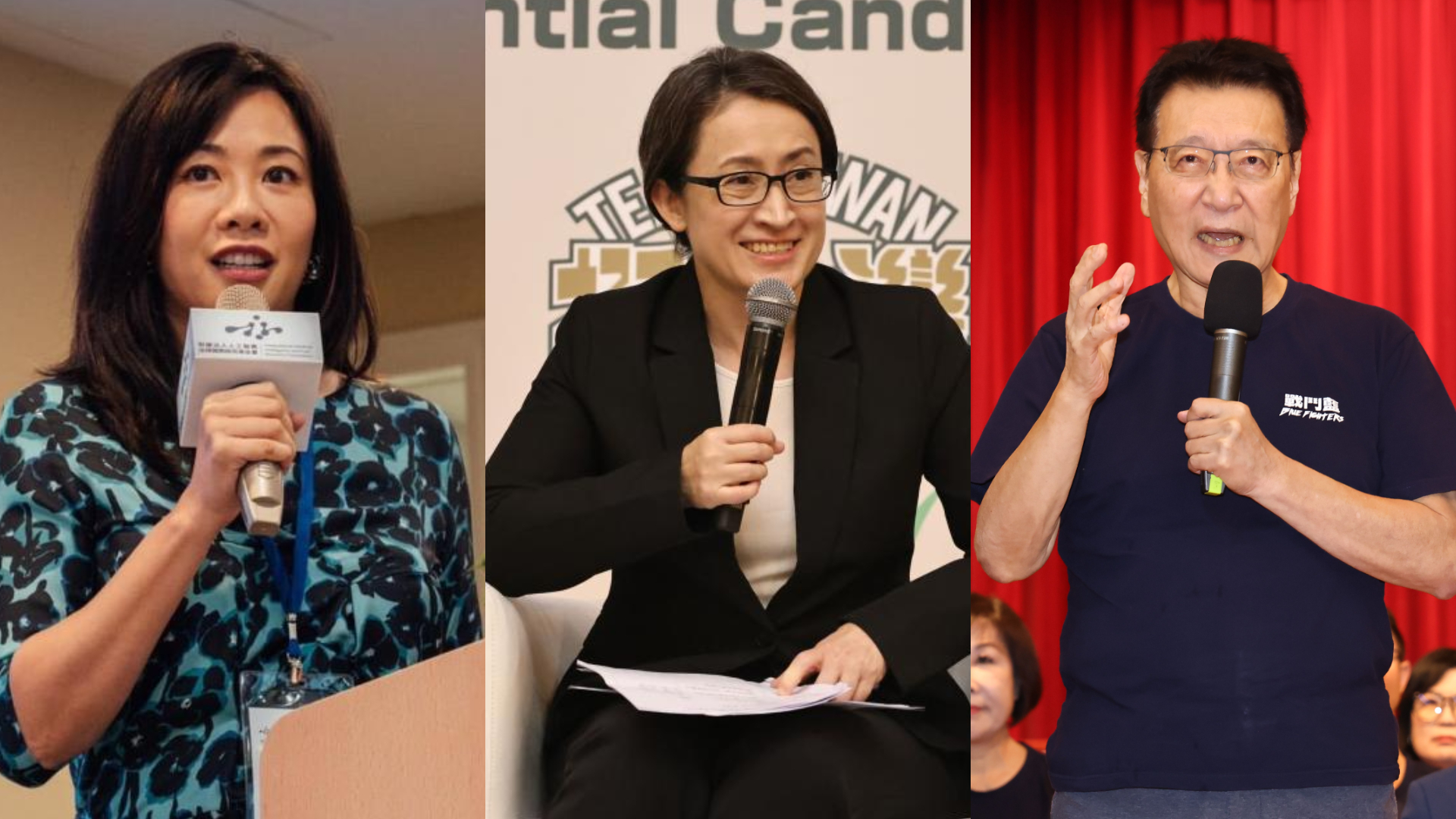 副總統參選人左起吳欣盈、蕭美琴、趙少康。資料照片