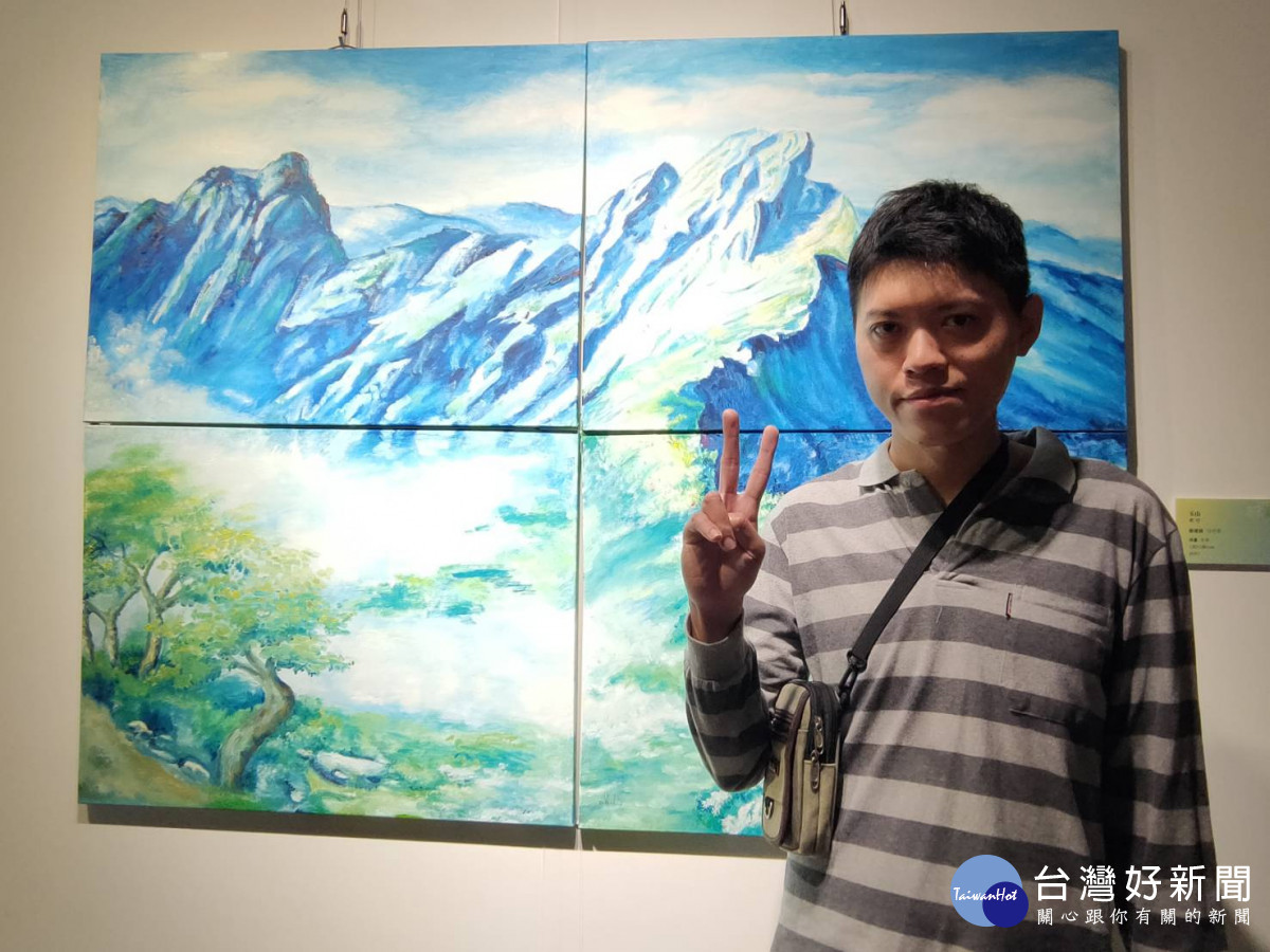 玉山(油畫)。作者鄭建鋒。圖/記者鄧富珍攝