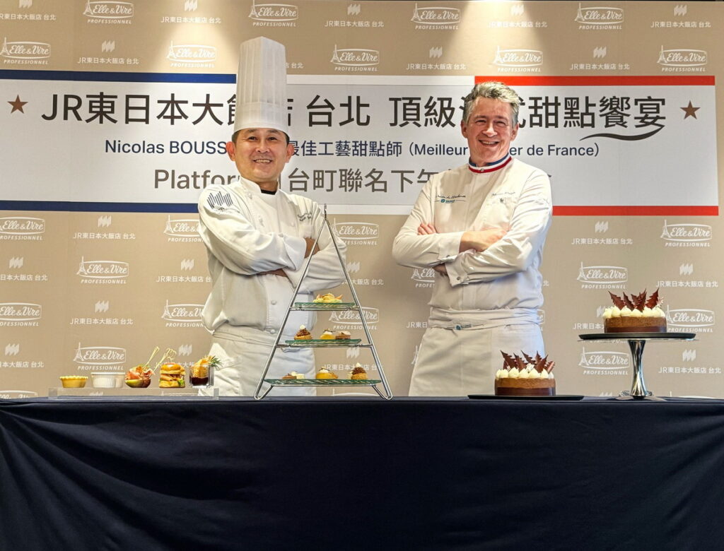 圖說_JR東日本大飯店台北行政主廚Ryuji Yoshiura (左)與法國最佳工藝甜點師Nicolas Boussin(右)日法合作推出聯名下午茶