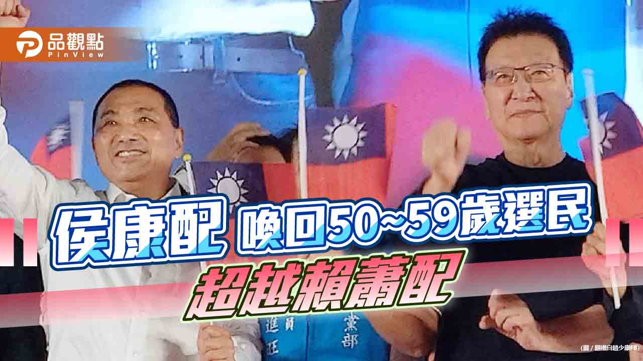 《鋒燦民調》揭侯康配驟效,喚回50~59歲選民